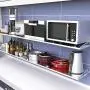Spice Rack Wall Mount Multi-Function Organizer Single Stainless Steel Herb Jar Container Microwave Oven Shelf Storage For Kitchen Bathrooms Pantry Home Cabinet Organizers (Size : 100x35x12.8cm)