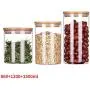 ALXDR Glass Jars with Airtight Bamboo Lid, 3 Big and Small Food Canisters for Tea, Coffee, Candy, Cookie ALXDR Glass Jars with Airtight Bamboo Lid, 3 Big and Small Food Canisters for Tea, Coffee, Candy, Cookie
