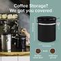 Coffee Storage Container with Scoop - Airfresh Valve Stainless Steel Metal Canister for Fresher Coffee Ground or Beans (Vienna Silver)