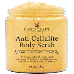 Handcraft Cellulite Treatment Body Scrub - 100% Natural - Powerful Anti Cellulite Treatment, Penetrates Skin, Targets Unwanted Fat and Improves Skin Firmness – 10 oz
