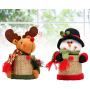 TOPBATHY 2pcs Christmas Candy Jar Food Storage Container Reindeer Snowman Doll Cookie Gift Bottle Jar for Xmas Holiday Party Supplies