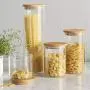 Ensemble de 5 Pots en Verre avec Couvercle en Bambou Étanché, Pots de Rangement en Verre pour Cuisine, Salle de Bain et Cellier, Idéal pour Farine, Sucre, Café, Bonbons, Snacks et Plus Encore Ensemble de 5 Pots en Verre avec Couvercle en Bambou Étanché, Pots de Rangement en Verre pour Cuisine, Salle de Bain et Cellier, Idéal pour Farine, Sucre, Café, Bonbons, Snacks et Plus Encore