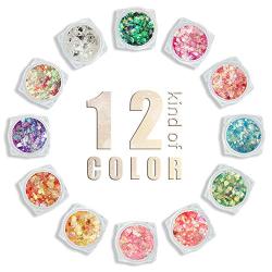 12 Colors Self-adhesive Chunky Body Face Glitter - Holographic Cosmetic Glitter For Hair Eyes Lip, Colorful Mixed Makeup Palette for Festival, No Need Extra Glue