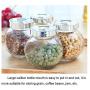 Glass Storage Jars (4 Pcs), Clear Glass Bulk Food Storage Canister for Serving Tea, Coffee, Spice, Candy, Beans, Keep Food Dry