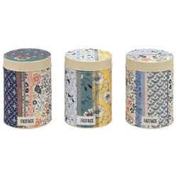 Fat Face Set of 3 Storage Jars Tea Coffee Sugar Caddies in Contemporary Design - Made in UK