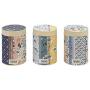 Fat Face Set of 3 Storage Jars Tea Coffee Sugar Caddies in Contemporary Design - Made in UK