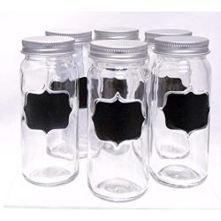 Euro Ware 6 Piece Glass Chalkboard Spice Jar Set