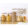 Transparent Plastic Sealed Jar Kitchen Grain Storage Jar Storage Bottle,Blue M Size