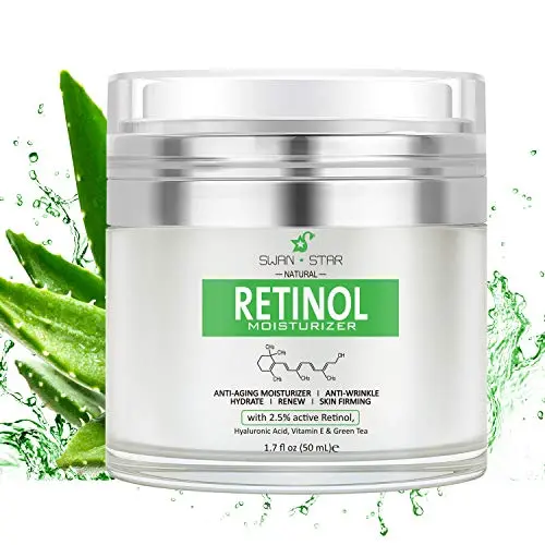SWAN STAR Natural Retinol Cream Moisturizer for Face, With Vitamin E & Hyaluronic Acid, Anti Aging and Wrinkles - Best Night & Day Facial Cream 1.7 fl oz SWAN STAR Natural Retinol Cream Moisturizer for Face, With Vitamin E & Hyaluronic Acid, Anti Aging and Wrinkles - Best Night & Day Facial Cream 1.7 fl oz