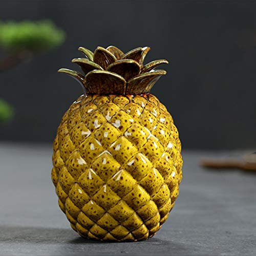 Creative Pineapple Tea Cans Personalized Ceramic Storage Jars Dried Flowers Tea Bags Storage Bottle (Yellow1)