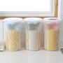 Compartment Food Storage Container Pp Clear Cereal Kitchen Organizer Airtight Rotating Lid Snacks Storage Box,13.5X23X11.5Cm1