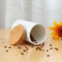Ceramic Kitchen Storage Jars With Bamboo Lids Grains Tea Coffee Sugar Canisters Kitchen Container Organizer Cans Storage Bottles,400Ml