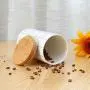 Bouteilles de Rangement en Céramique avec Couvercles en Bambou pour Graines, Thé, Café, Sucre, Canisters, Organisateur de Rangement de Cuisine, 880ml Bouteilles de Rangement en Céramique avec Couvercles en Bambou pour Graines, Thé, Café, Sucre, Canisters, Organisateur de Rangement de Cuisine, 880ml