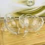 YL LY Fruit Bowl Transparent Crystal Glass With Lid Dessert Bowl European Small Luxury Sugar Dessert Bowl Candy Jar