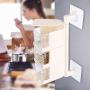 Fdit 3 Jars Spice Rack Seasoning Storage Box Wall-Mounted Paste Condiment Set Salt Spice Jars Container Cooking Tool Kitchen Accessories 360 Degree Rotating(Beige)