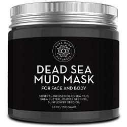 Pure Body Naturals Dead Sea Mud Mask for Face and Body, Purifying Face Mask for Acne, Blackheads, and Oily Skin, 8.8 Ounce