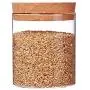 Glass Storage Jar Food Storage Tank Good Sealing Heat-Resistant Borosilicate Glass Sealed Cans Dried Fruit Sealed Bottle Wood Lid Glass Storage Jar Food Storage Tank Good Sealing Heat-Resistant Borosilicate Glass Sealed Cans Dried Fruit Sealed Bottle Wood Lid