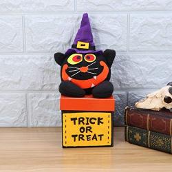 STOBOK Halloween Candy Box Smile Cat Candy Jar Cartoon Candy Holder Trick or Treat Box Cookie Storage Box for Halloween Kids Toddlers Gifts