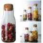 TOPBATHY Glass Jar with Airtight Seal Wood Lid Clear Candy Jar Food Storage Canister for Serving Tea Coffee Spice Sugar Salt size 300ml