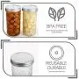 Breite-Mund-Weichglaskannen, 22 oz, VERONES 22 OZ Weichglaskannen Konservierungsgläser, Gelee-Gläser mit breitem Mund und Deckeln, ideal für Marmelade, Honig, Hochzeitssüßigkeiten, Babyparty-Süßigkeiten, Babynahrung, 6er Pack, EXTRA 6 Deckel mit Strohlöch