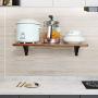 Spice Rack Wall Mount Single Foldable Holder Self Adhesive Storage Jar Organizer Multi-Function Solid Wood Shelf Container For Kitchen Bathrooms Pantry Cabinet Storage (Size : XL)