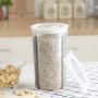 Daxin 4 Compartments Plastic Dry Food Storage Container with Airtight Seal Lid for Cereal, Nut, Snack, Pet Food and More