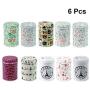 BESTonZON 6PCS Tinplate Tea Tin Candy Container Jars Tea Box Double Cover Tea Tin Storage (Random Color)