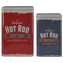 Premier Housewares Hot Rod Storage Canisters, Multi-Colour, Round, Set of 3