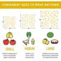 Beeswax Food Wraps Organic Sustainable Eco-friendly BeesWax Food Storage Wrappers Reusable Plastic Free Assorted Set of 5 Food Wraps Durable Fruits & Vegetables and Bowls Covers