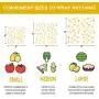 Beeswax Food Wraps Organic Sustainable Eco-friendly BeesWax Food Storage Wrappers Reusable Plastic Free Assorted Set of 5 Food Wraps Durable Fruits & Vegetables and Bowls Covers