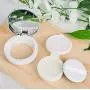Boîte de Rangement Luxueuse Portable 15ml/0.5oz pour Poudre, CC Cream, Éponge à Fond de Teinte, avec Miroir (Blanc)