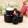 6PCS 5ml/0.2oz Empty Refill Black Plastic Double Layer Cosmetic Sample Jar Pots Eyshadow Packing Storage Container With Black Screw Lid for Travel Make Up Cream Lotion Nails Powder