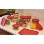 Anchor Hocking Classic Glass Food Storage Containers with Lids, Red, 16-Piece Set
