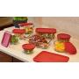 Anchor Hocking Classic Glass Food Storage Containers with Lids, Red, 16-Piece Set