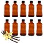 California Home Goods 12 Pack - 4 oz. Amber Glass Bottle with Lid for Vanilla Extract, Perfume, Oils, Light-Sensitive Liquids, Refillable Boston Round Bottle from