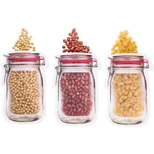 Mason Jar Pattern Food Saver Storage Bags Set (10 Counts/500ml x5 + 150ml x 5) kitchen organizer Childrens snacks Snacks, bread, cookies, fresh bags Food storage Bags Travel Camping Mason Jar Pattern Food Saver Storage Bags Set (10 Counts/500ml x5 + 150ml x 5) kitchen organizer Childrens snacks Snacks, bread, cookies, fresh bags Food storage Bags Travel Camping
