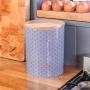 Geometric Design Patterned Porcelain Biscuit Barrel/Canister - Blue
