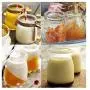 Sunormi 200ml Pudding Yogurt Glass Jars With Plastic Lids 6oz,Pack of 3 Sunormi 200ml Pudding Yogurt Glass Jars With Plastic Lids 6oz,Pack of 3