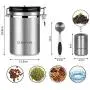 Sanlinkee Airtight Coffee Canister, Large Stainless Steel Tea & Coffee Storage for 22.8oz Coffee Beans,Canister with co2 Valve, 30ml Measure Spoon,70 ml Mini Travel Jar and Calendar Wheel Sanlinkee Airtight Coffee Canister, Large Stainless Steel Tea & Coffee Storage for 22.8oz Coffee Beans,Canister with co2 Valve, 30ml Measure Spoon,70 ml Mini Travel Jar and Calendar Wheel