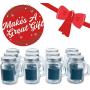 Glas Favoriergläser mit Deckeln und Henkeln – 3,4 oz – Mini Mason Jar Favors Flaschen mit Kreide-Etiketten, Kreidenschriftstift, personalisierte Anhänger und Schnur – [12er Set] Für Gewürze, Süßigkeiten