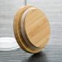 Shelf Floating Seal Storage Jar Transparent Glass Jar Storage Tank Food Dried Fruit Miscellaneous Grains Tea Pot Storage Bottle (bamboo Plug). (Size : B)