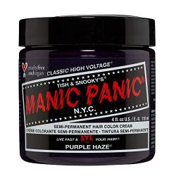 Manic Panic Purple Haze Hair Dye - Classic High Voltage - Semi Permanent Hair Color - Warm, Dark Purple Shade - For Dark & Light Hair - Vegan, PPD & Ammonia Free - For Coloring Hair on Women & Men