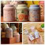 Coffee Sugar Tea Tin Jar Flower Metal Container Sealed Cans Storage Box Exquisite Flower Tea Storage,Blue