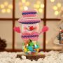 TOYANDONA 4pcs Christmas Candy Jar, Snowman/Bear/Santa Claus/Elk Candy Storage Container Plastic Candy Holder for Home Party Decoration