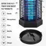 Piège à Insectes Électrique à Recharge Zapper Extérieur avec 5 Plaques Adhésives, Piège Électrique Anti-Moustiques Waterproof pour Jardin, Intérieur, Patio, Cuisine