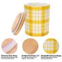 Coffee Tea Sugar Canister with Airtight Wood Lid Lemon Kitchen Décor COSYME Ceramic Farmhouse Yellow Storage Jar, 550ML(18.6FL OZ)