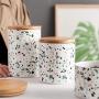 Food Storage Jar, Ceramic Kitchen Canisters with Airtight Seal Bamboo Lid, Food Storage Canister for Tea, Coffee Bean, Spice, Sugar, Flour 750ml/ 1350ml/ 1650ml (1：125x100mm)