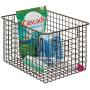 mDesign Farmhouse Decor Metal Wire Food Storage Organizer, Bin Basket with Handles for Kitchen Cabinets, Pantry, Bathroom, Laundry Room, Closets, Garage, 12" x 9" x 8" - 8 Pack - Bronze
