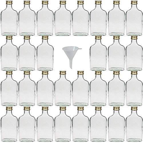 Viva Haushaltswaren Set of 30 Glass Bottles Schnapps Bottles 200ml. A Funnel