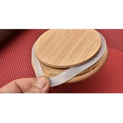 XINGZI 2PCS 250ML / 8.5oz Clear Glass Bamboo Wooden Lid Air Tight Food Storage Containers for Coffee Bean Loose Leaf Tea Containers Sugar Cookies Dry Fruit Nuts Candy Jars